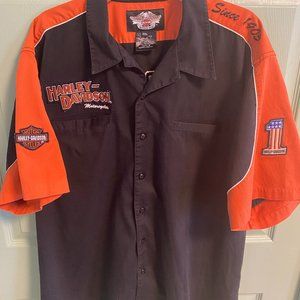 Harley Davidson Mechanics Shirt XXL, Black and Orange